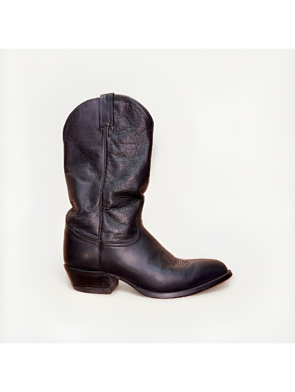 Tony Lama Mens 6156 Black Leather Cowboy Western Boots Made in USA Size 10 D
